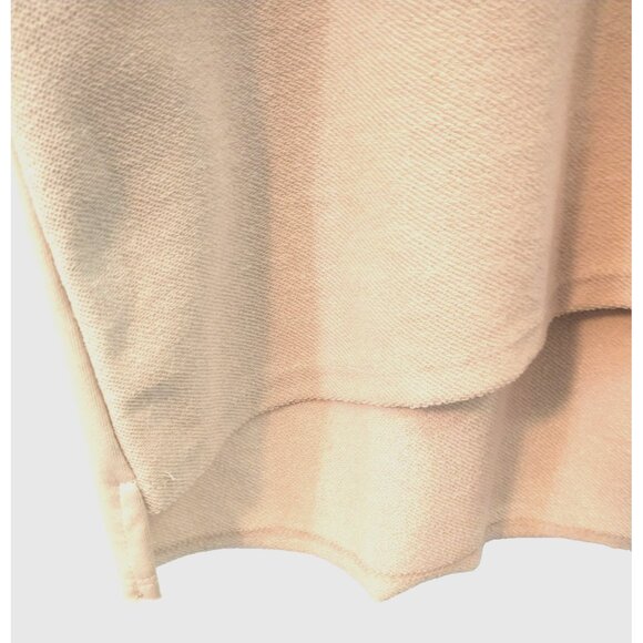 Perch By Blu Pepper Women's Sweatshirt Top Raw Seams Hi Low V Neck Beige - 1X - Picture 4 of 11